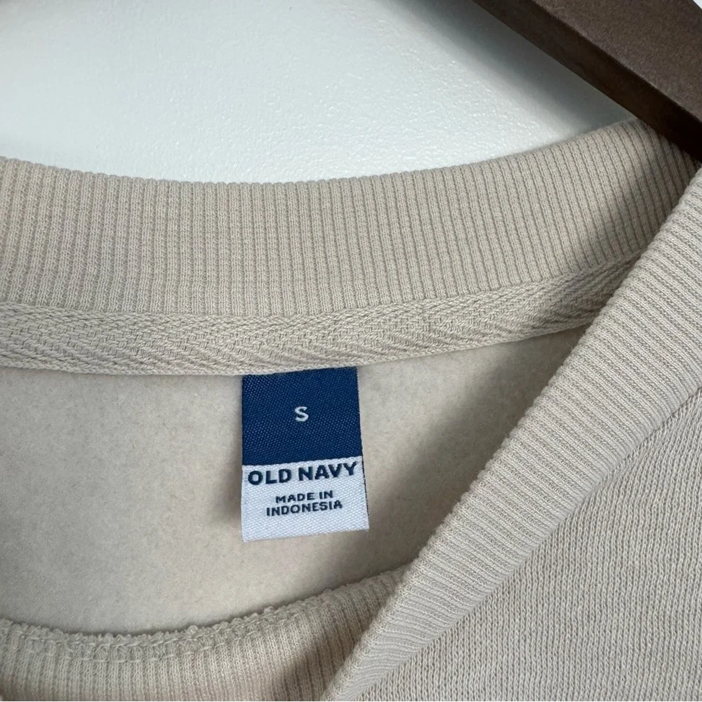 NWT Small Cream Bone Old Navy SoComfy Drop-Shoulder Crewneck Sweatshirt Comfy - Picture 7 of 13